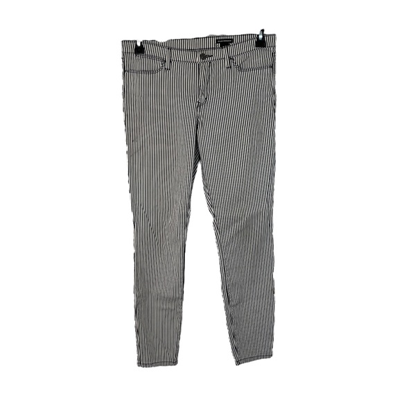 Club Monaco Women’s Stretch White Black Striped Skinny Jeans  Size 8 - Picture 6 of 6